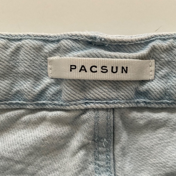 Pacsun Womens High Rise Festival Short Sz 28 Blue Denim Distressed Cowgirl Boho - Picture 3 of 10
